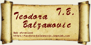 Teodora Balzamović vizit kartica